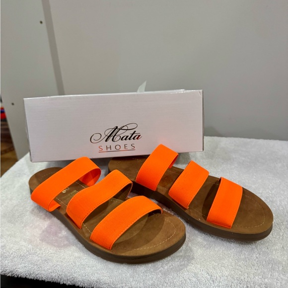 Mata Bright Orange Sandals - Picture 3 of 7